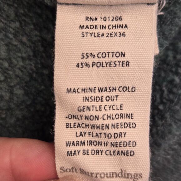 Soft Surroundings Tunic Sweater Dress Size Medium Gray 1/4 Zip Neck Cotton Blend - Picture 6 of 7